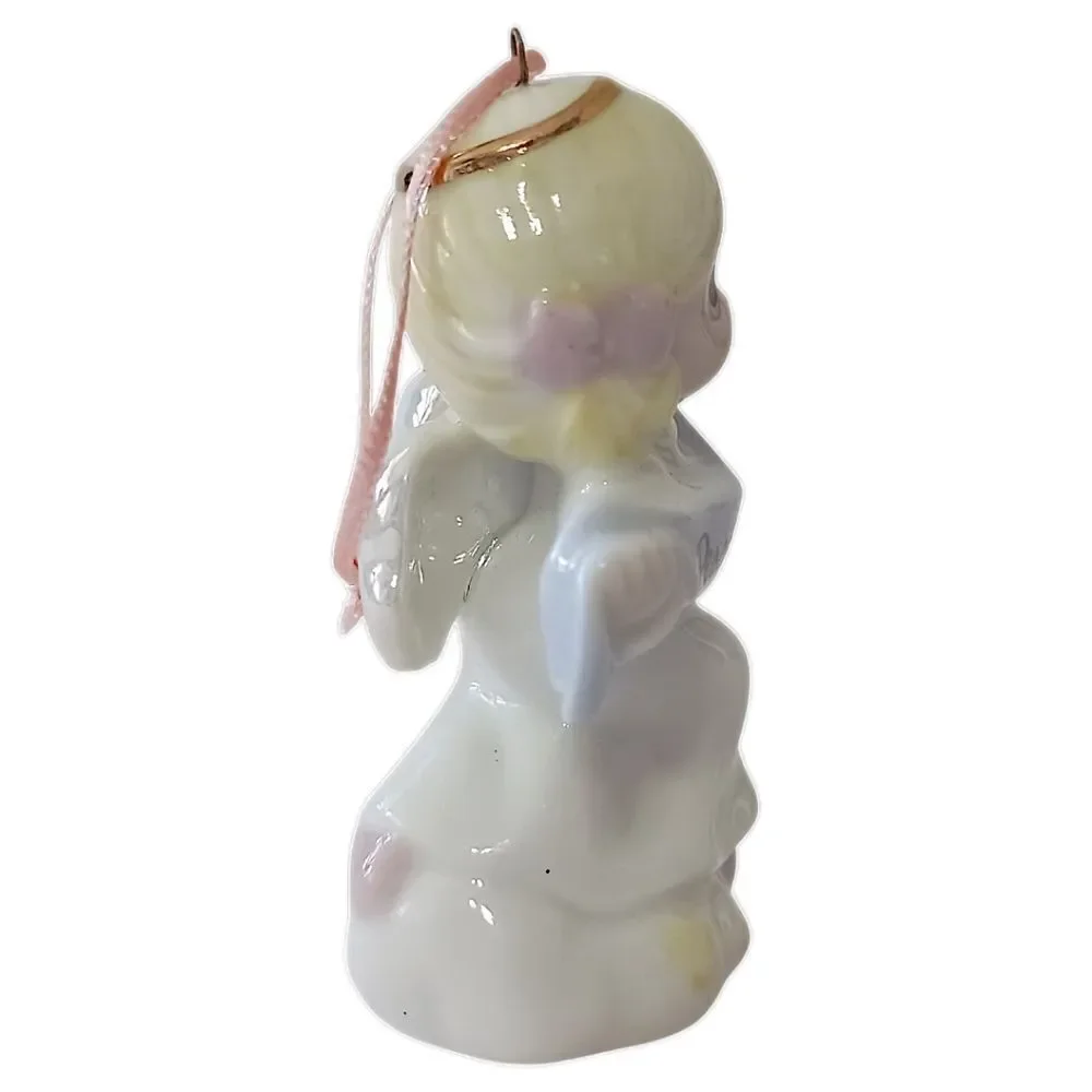 Precious Moments Peace On Earth Christmas Ornament Enesco‎ Porcelain Angel Heart